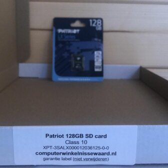 Magazijn opruiming Patriot 128GB SD kaart LX series Class 10