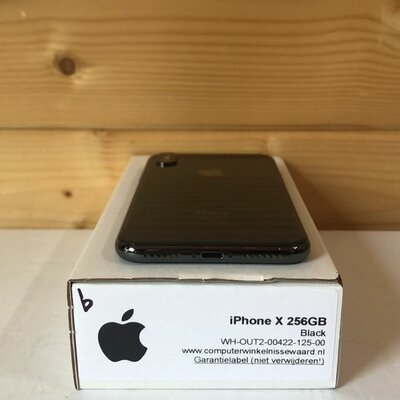 Apple iPhone 10 (X) 256GB + nieuwe accu (100%) zwart simlockvrij + garantie